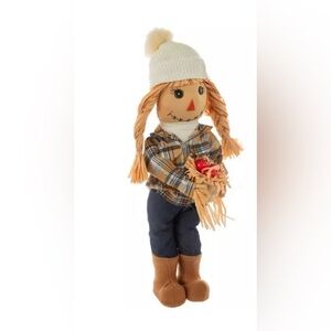 Plaid Scarecrow Doll with Straw Hat